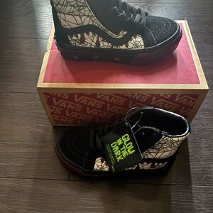 Vans Black and White Spiderweb High-Tops